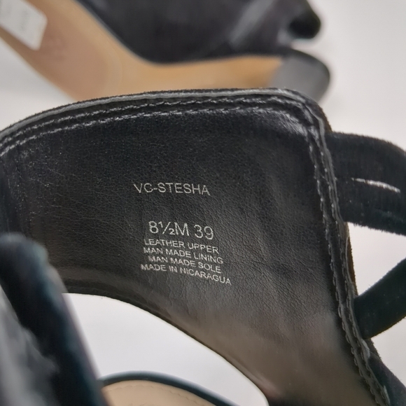 Vince Camuto Women Stesha Black True Suede Sandal Heeled Shoes Size 8.5M - Picture 7 of 7
